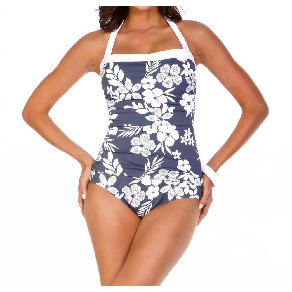 NEW SHAPE SOLVER bandeau halter one piece swimsuit in sol second nature